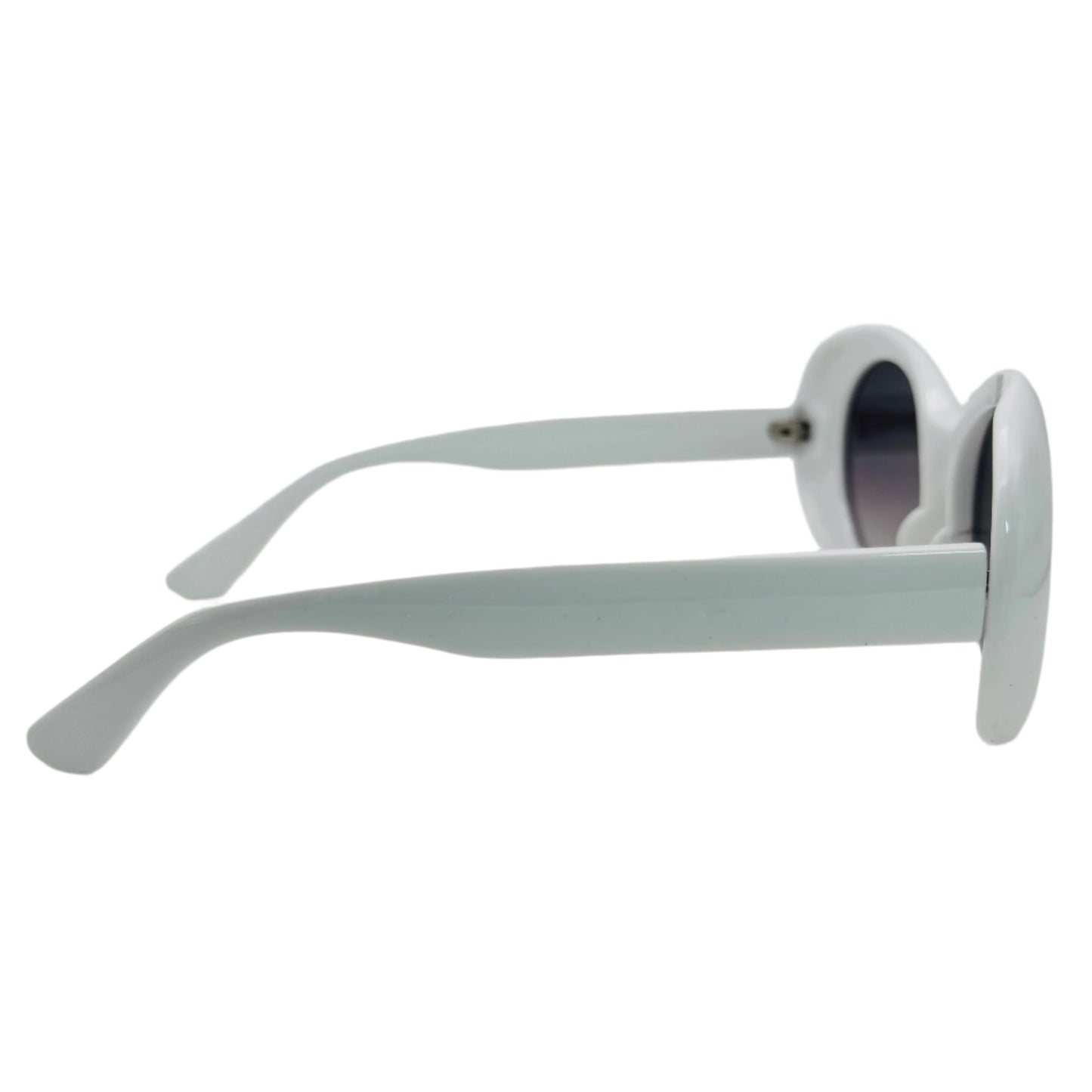 White Oval Lens Clout Sunglasses