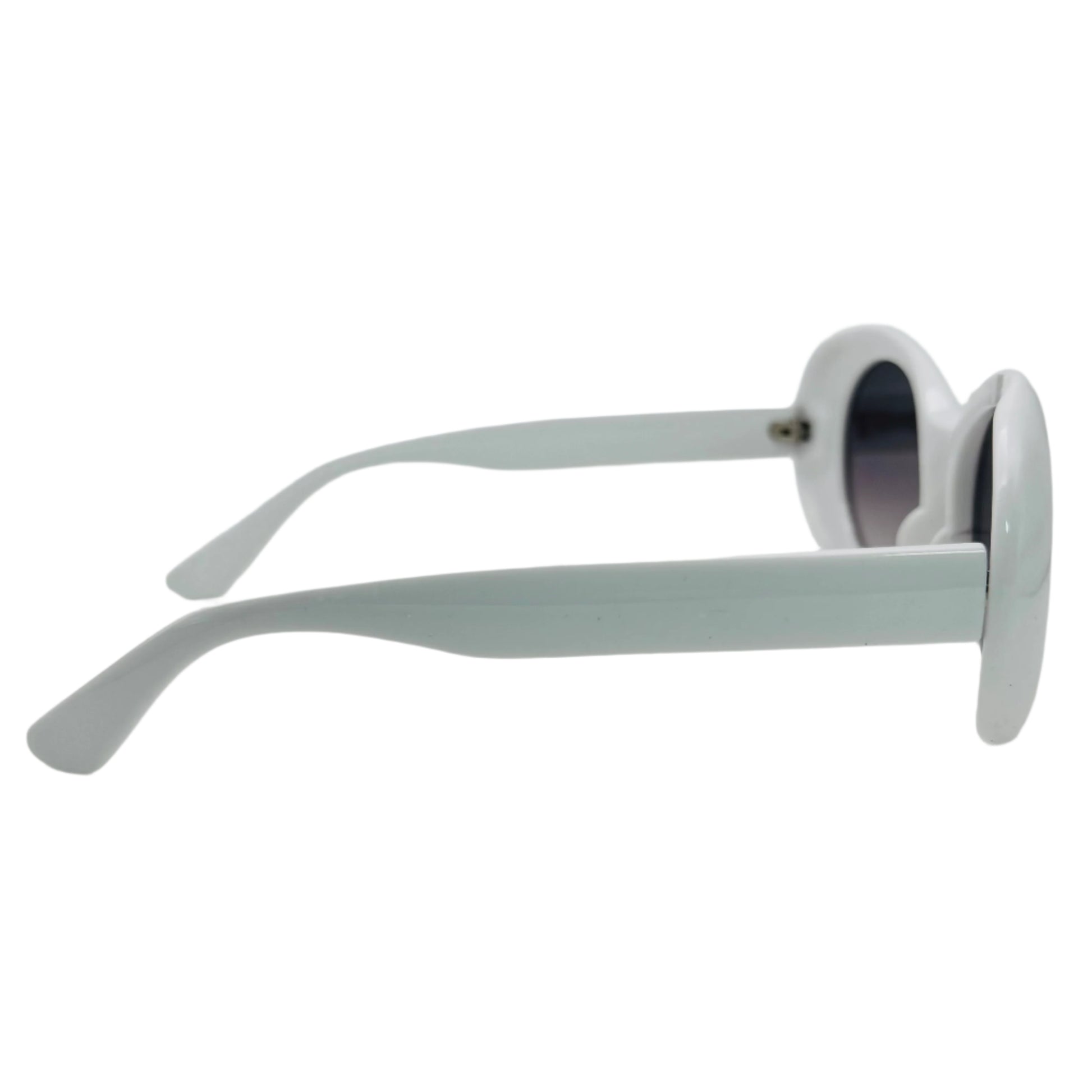 White Oval Lens Clout Sunglasses