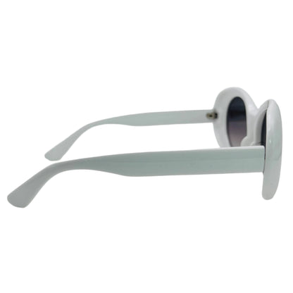 White Oval Lens Clout Sunglasses