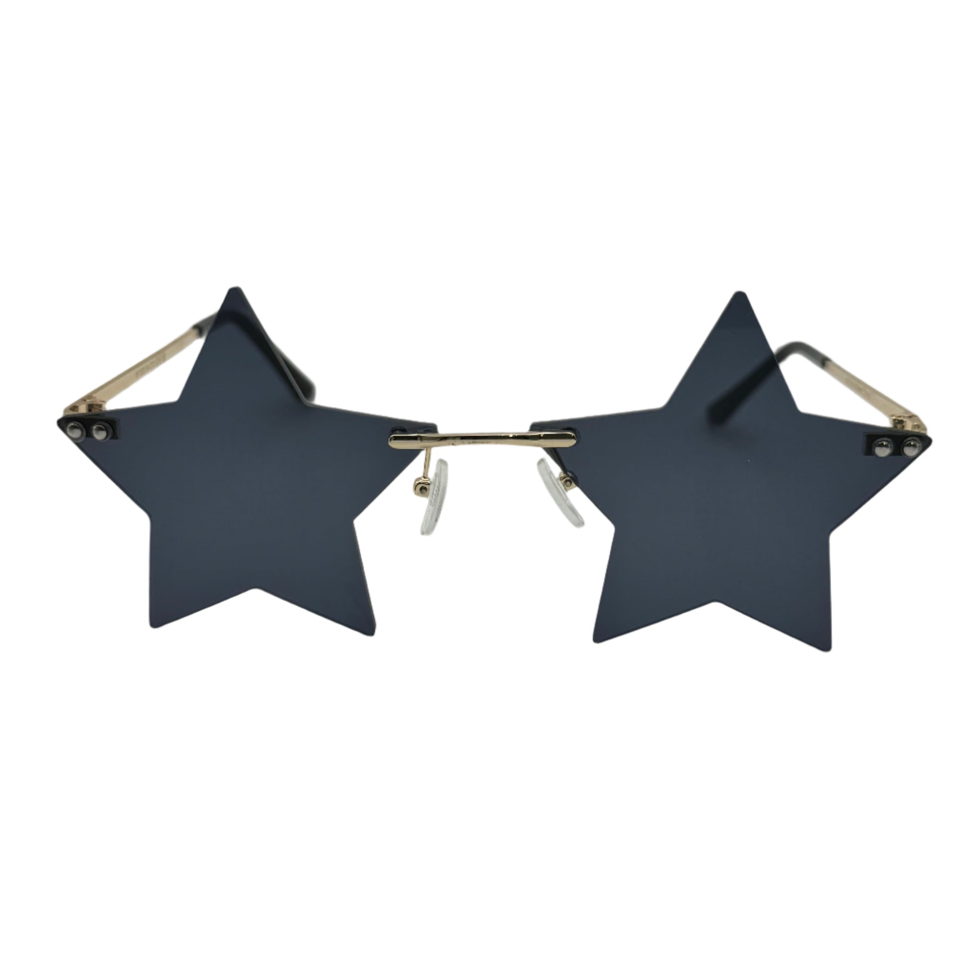 Black Rimless Start Sunglasses