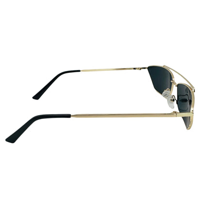 Black/Gold Semi-Rectangle Sunglasses