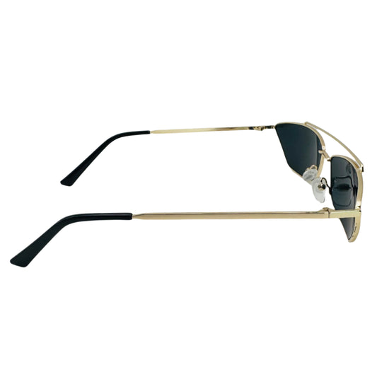 Black/Gold Semi-Rectangle Sunglasses