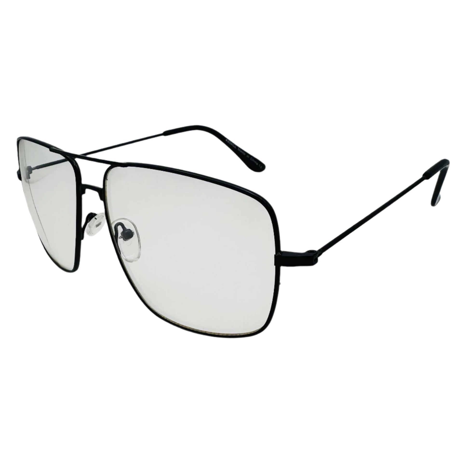 Black Clear Lens Square Glasses - Non Prescription