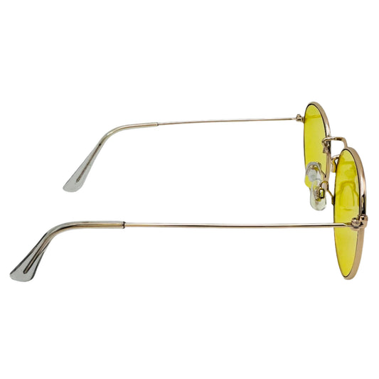 Yellow Semi-Round Lens Sunglasses