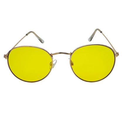 Yellow Semi-Round Lens Sunglasses