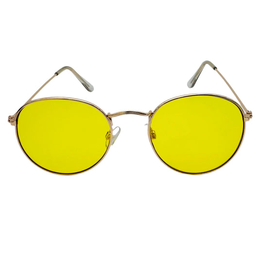 Yellow Semi-Round Lens Sunglasses