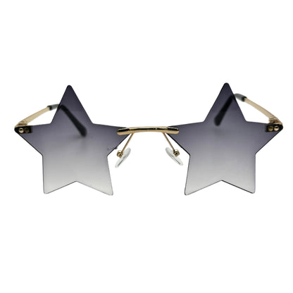 Black Rimless Start Sunglasses