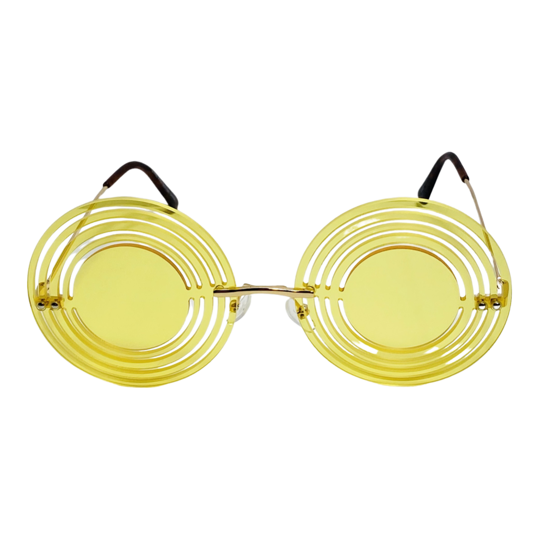 Yellow Round Novelty Sunglasses