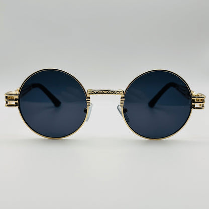 6146 | Round Steampunk Sunglasses with Spring Accents