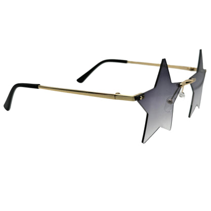 Black Rimless Star Sunglasses