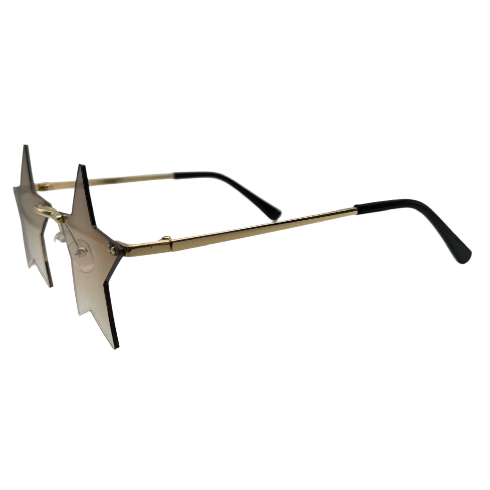 Brown Rimless Star Sunglasses