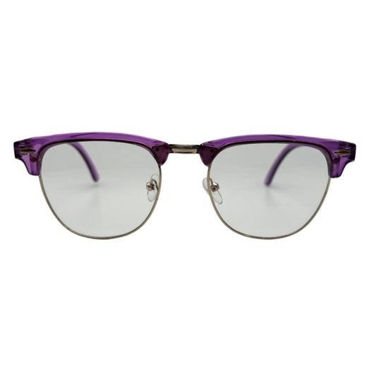 Purple Browline Clear Lens Glasses