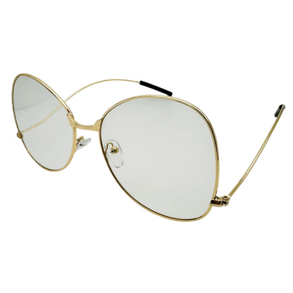 Gold Butterfly Lens Clear Lens Glasses - Non Prescription