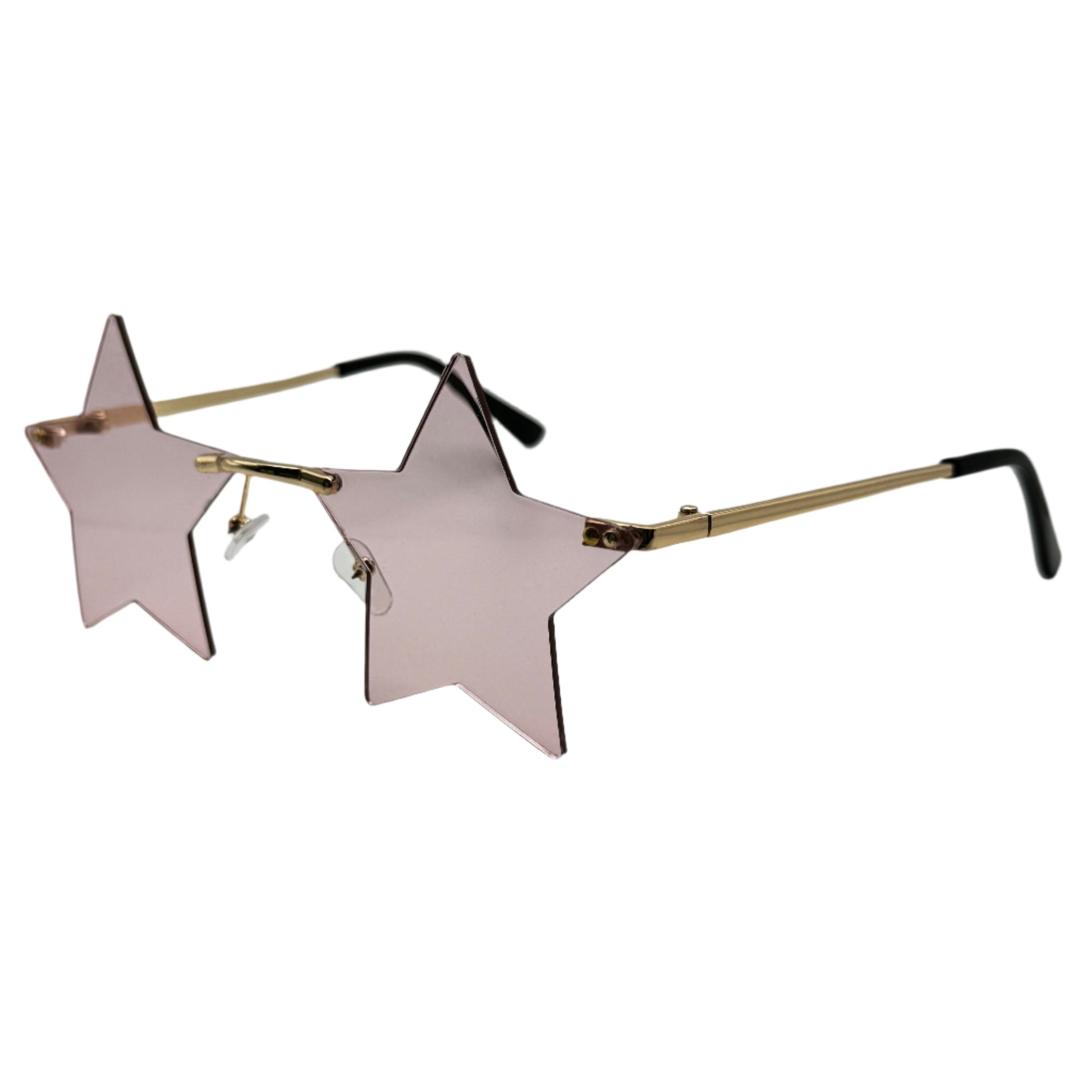 Pink Rimless Star Sunglasses