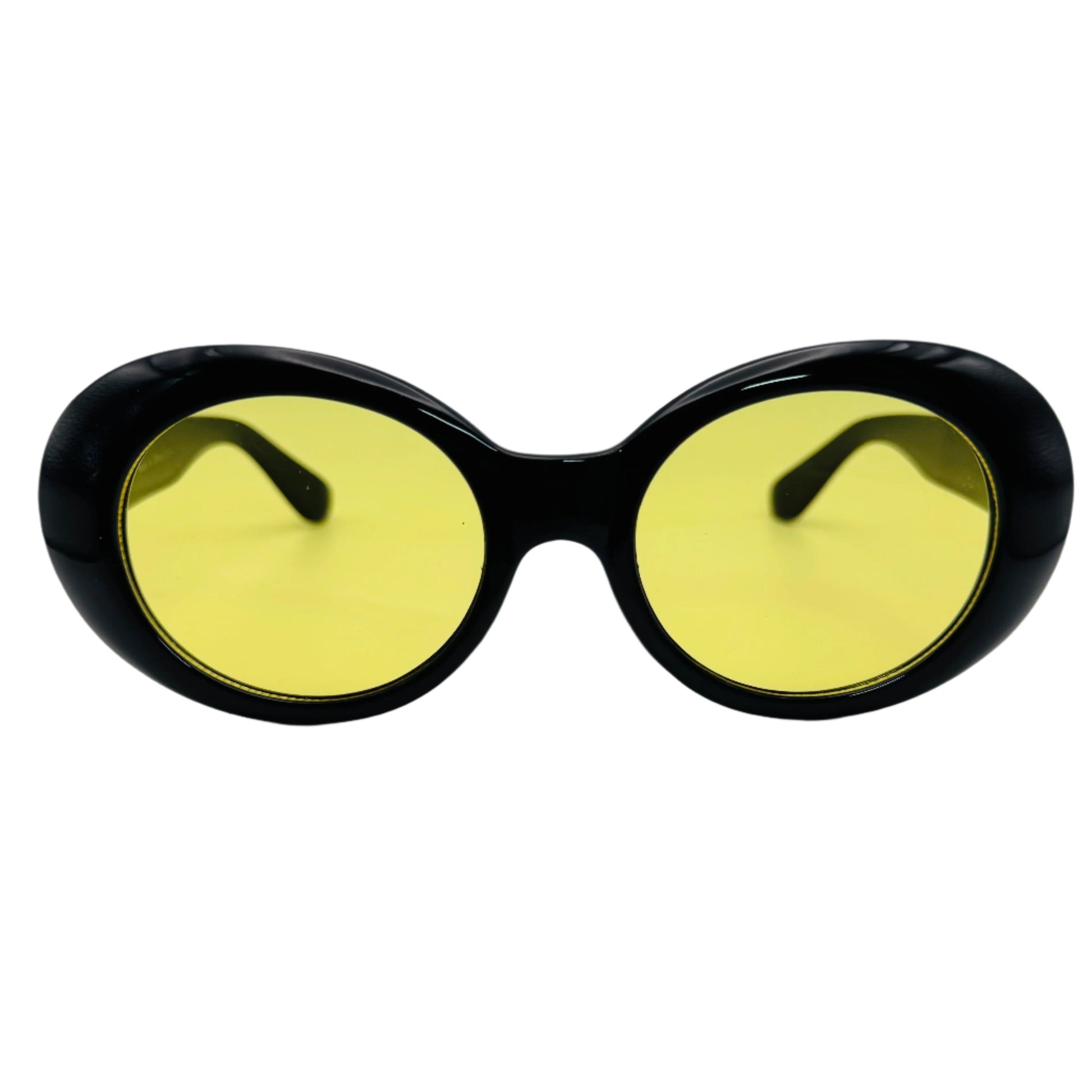 Black/Yellow Oval Lens Clout Sunglasses
