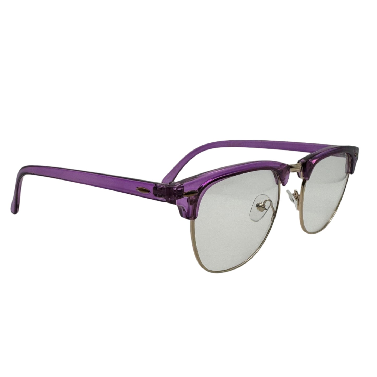 6039 (C) | Browline Clear Lens Non-Prescription Glasses with Color Accents