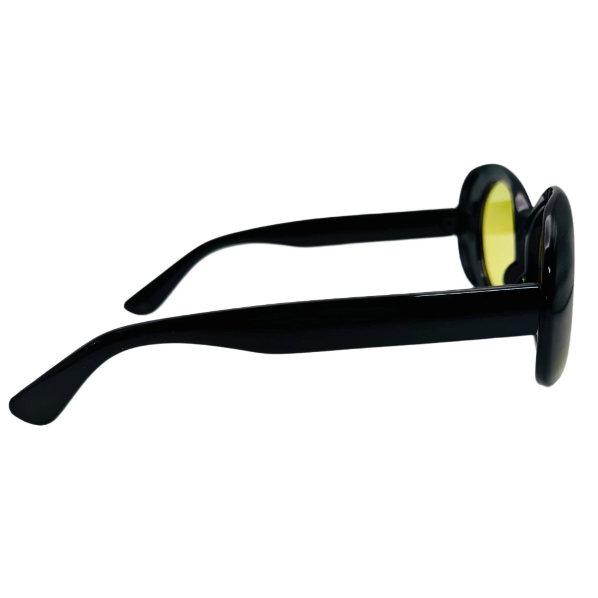 Black/Yellow Oval Lens Clout Sunglasses