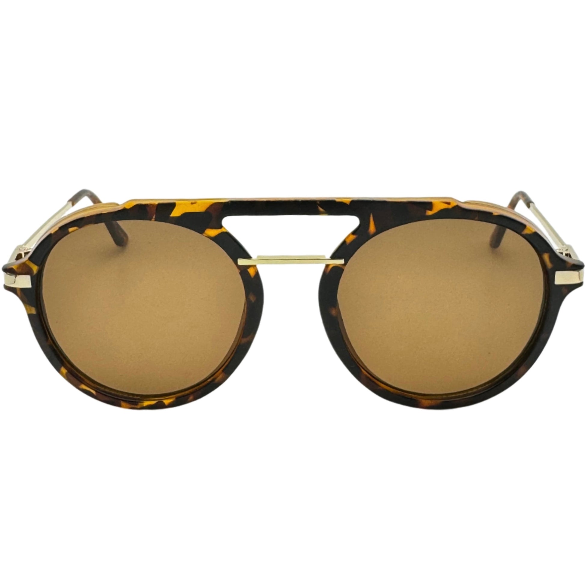Tortoise Round Aviator Sunglasses
