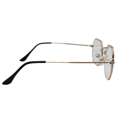 9225 (C) | Clear Lens Retro Hexagon Glasses Non-Prescription