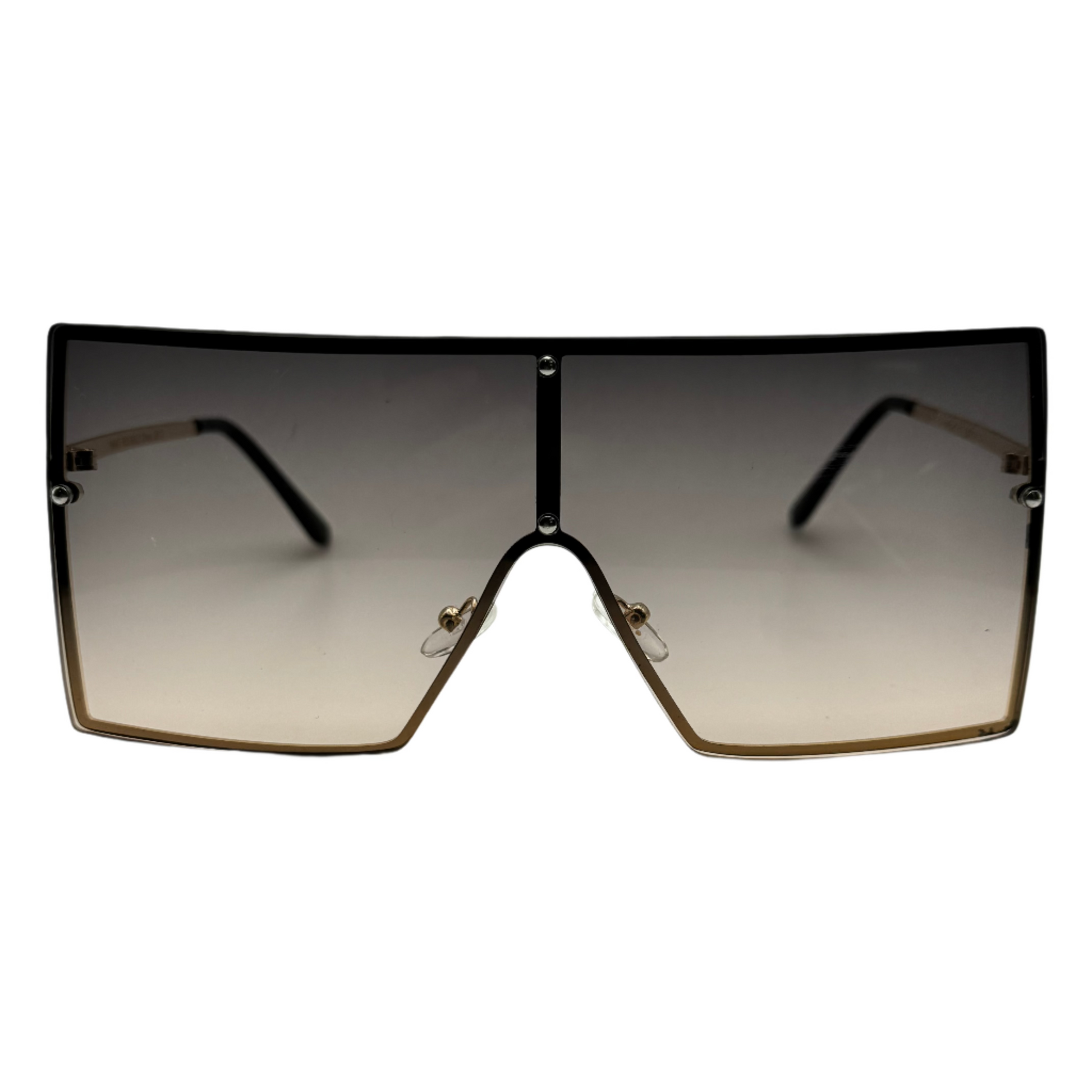 Black/Tan Square Rimless Sunglasses