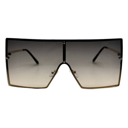 Black/Tan Square Rimless Sunglasses