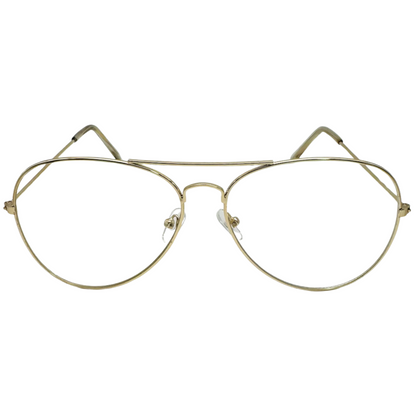 Gold Clear Lens Aviator Glasses