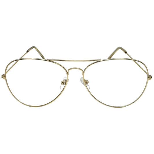 Gold Clear Lens Aviator Glasses