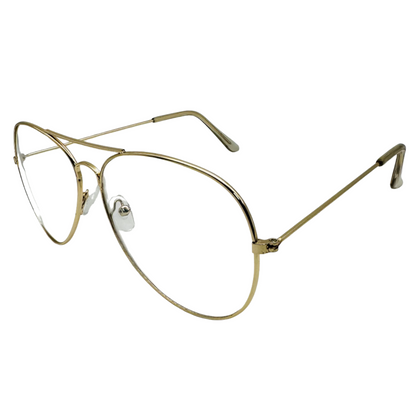 Gold Clear Lens Aviator Glasses