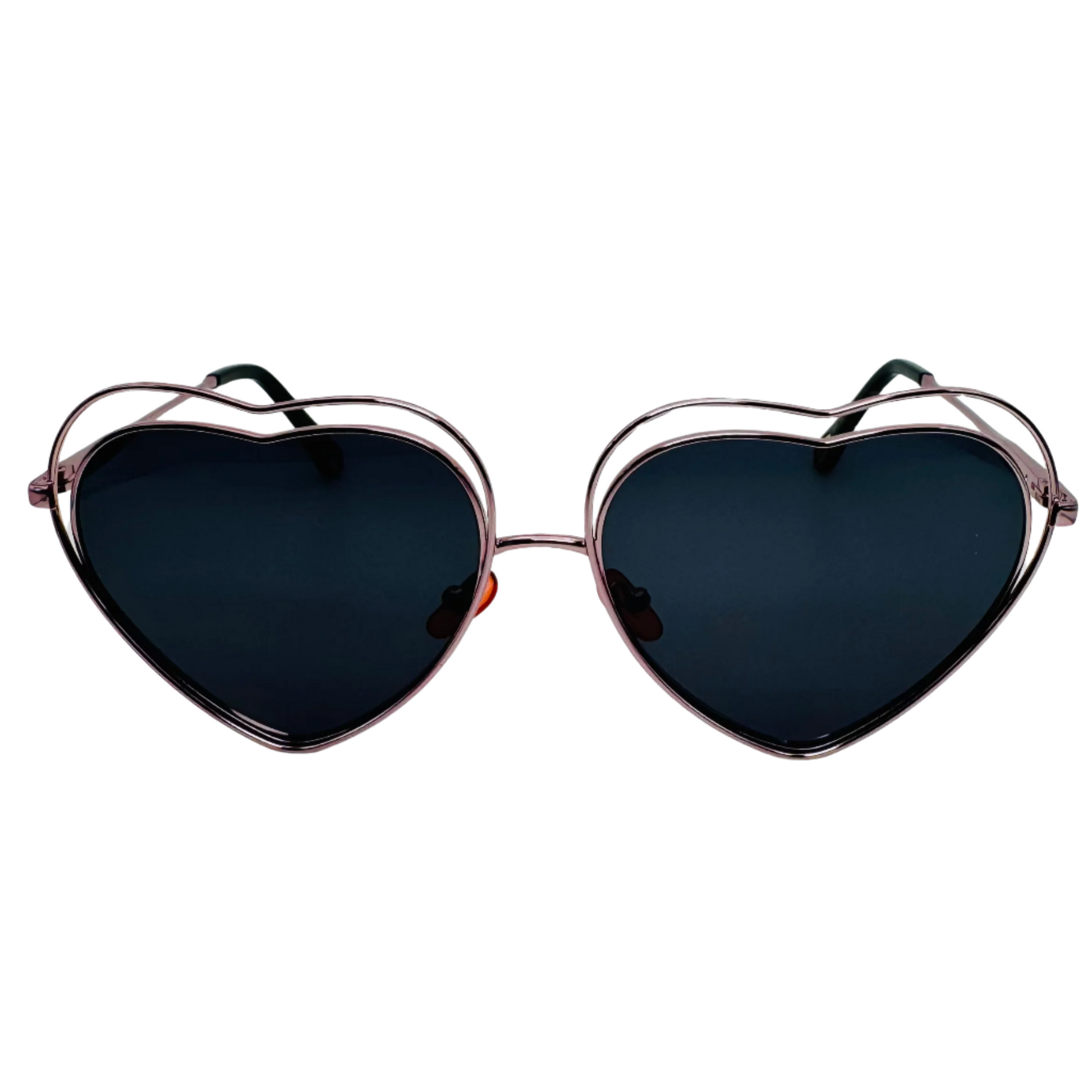 Black Lens/Pink Frame Heart Sunglasses
