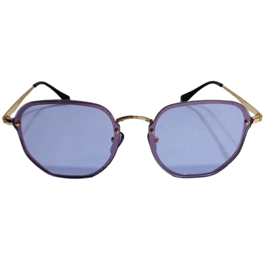 Purple Rimless Retro Sunglasses