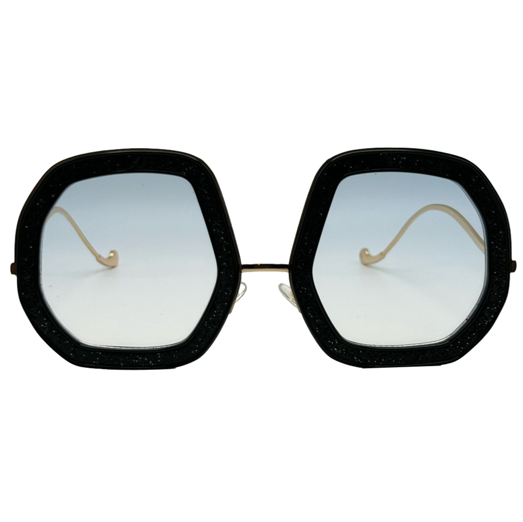 Black Ladies Large Sunglasses with glitter accents