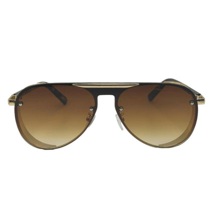 Brown Two Tone Aviator Sunglasses with Glitter Accent