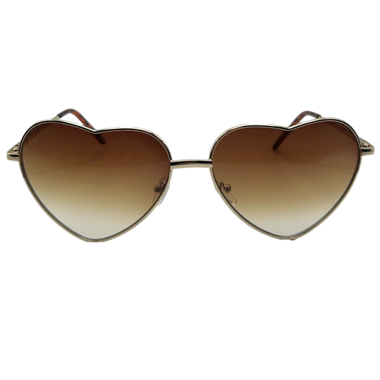 Brown Lens Heart Shaped Sunglasses