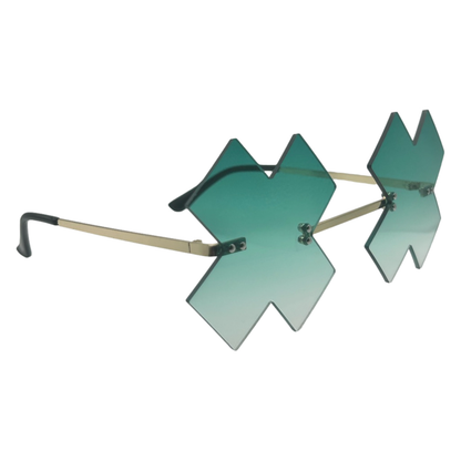 Green X Novelty Sunglasses