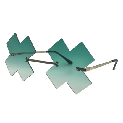Green X Novelty Sunglasses