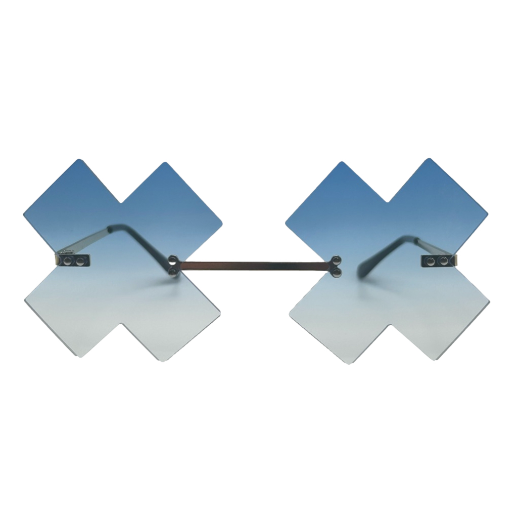 Blue X Novelty Sunglasses