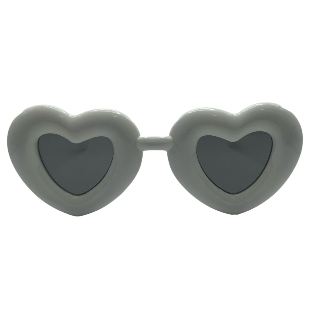 White Novelty Heart Sunglasses