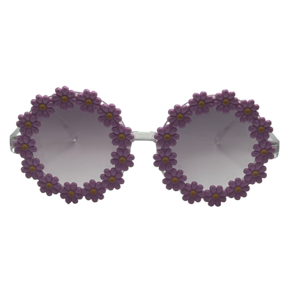 Round Purple Flower Sunglasses