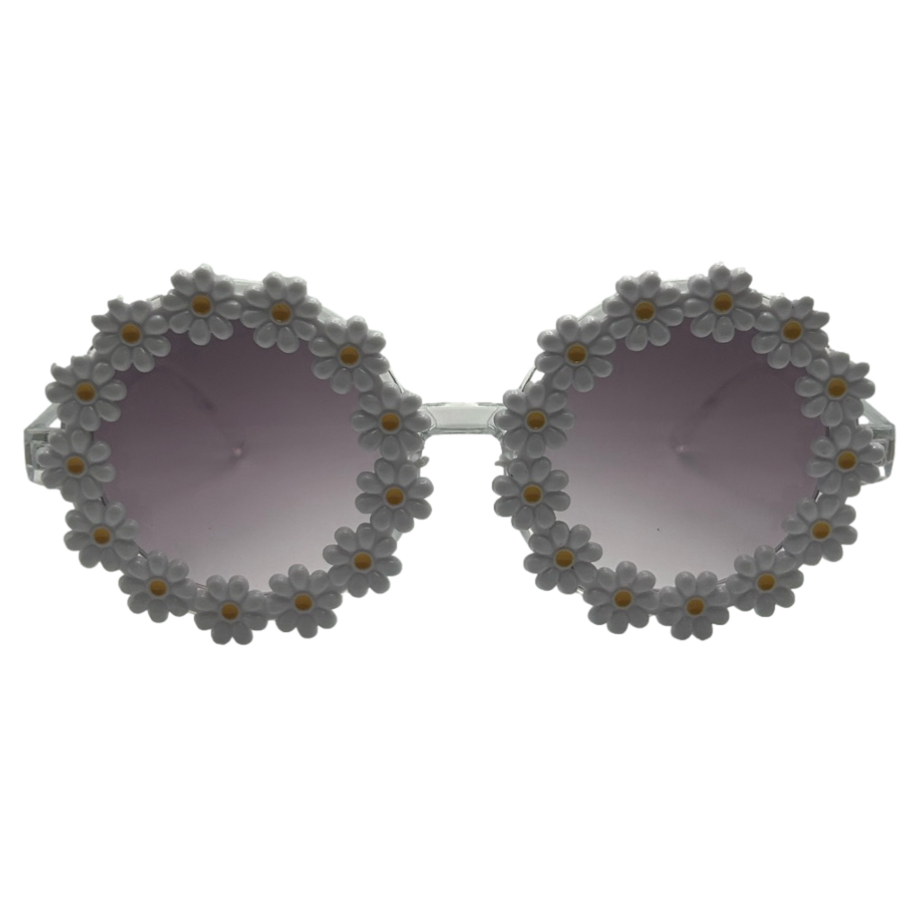 Round White Flower Sunglasses