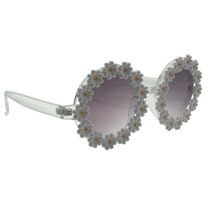 Round White Flower Sunglasses