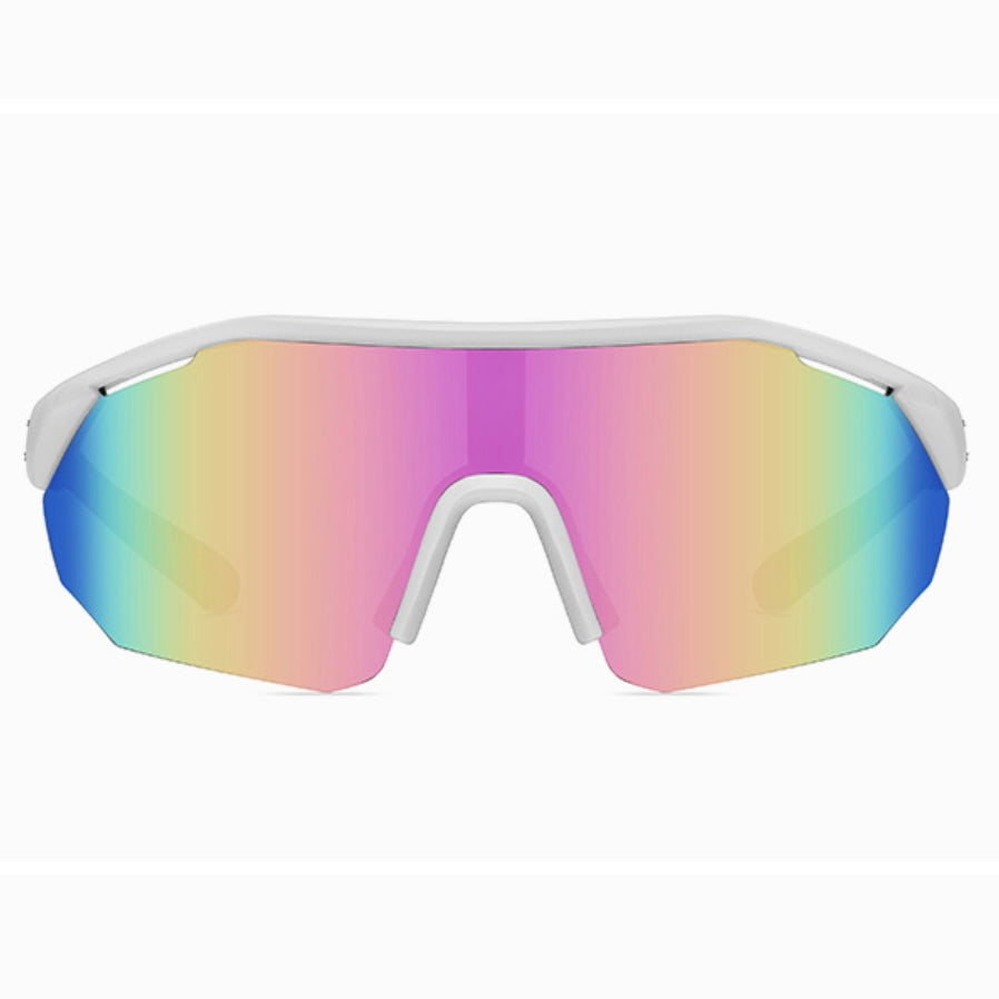 White & Rainbow Polarized Wrap Sunglasses