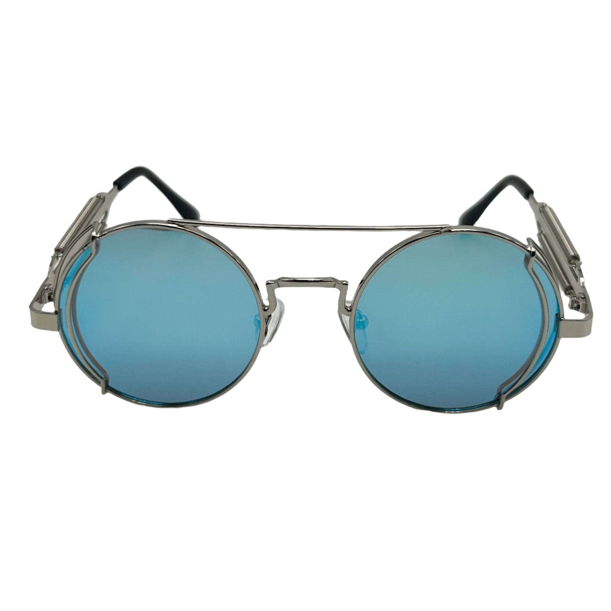 Silver/Green Circle Sunglasses