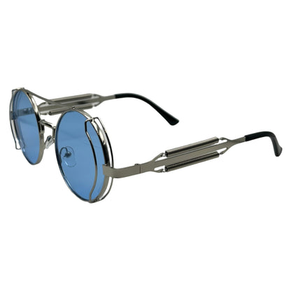 Silver/Blue Circle Sunglasses