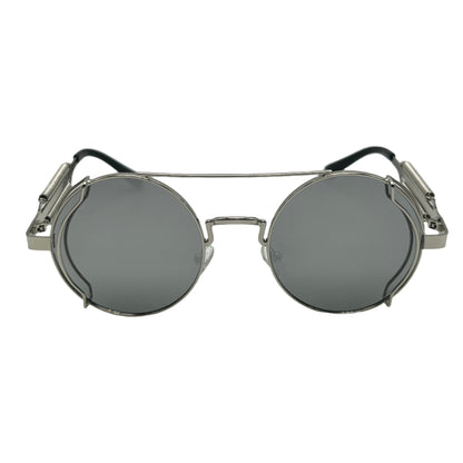 Silver Mirror Circle Sunglasses