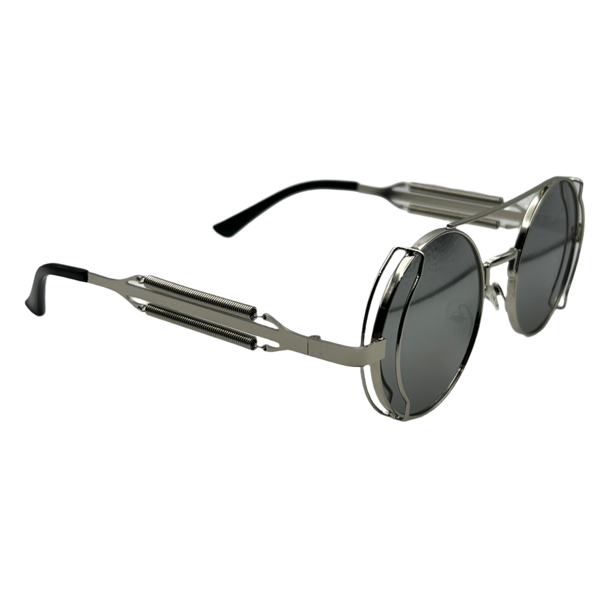 Silver Mirror Circle Sunglasses
