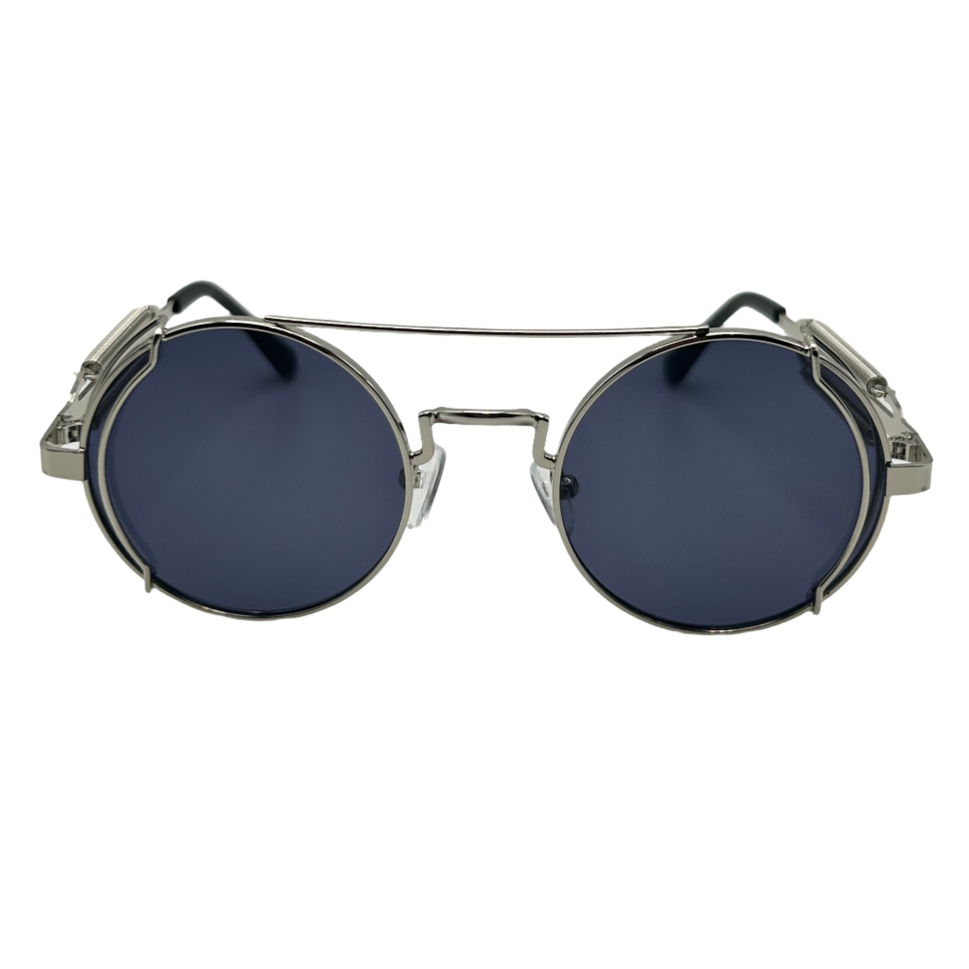 Silver/Black Circle Sunglasses