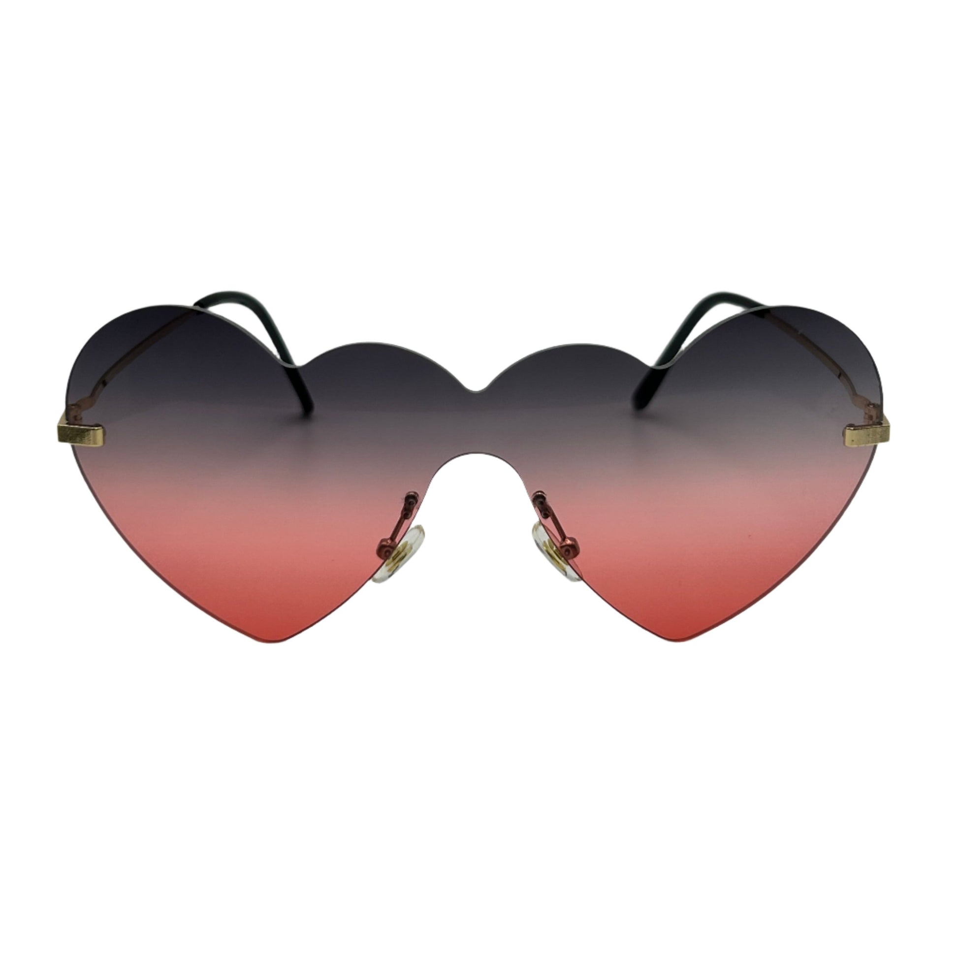 Purple & Pink Rimless Heart Sunglasses