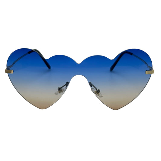 Blue & Tan Rimless Sunglasses