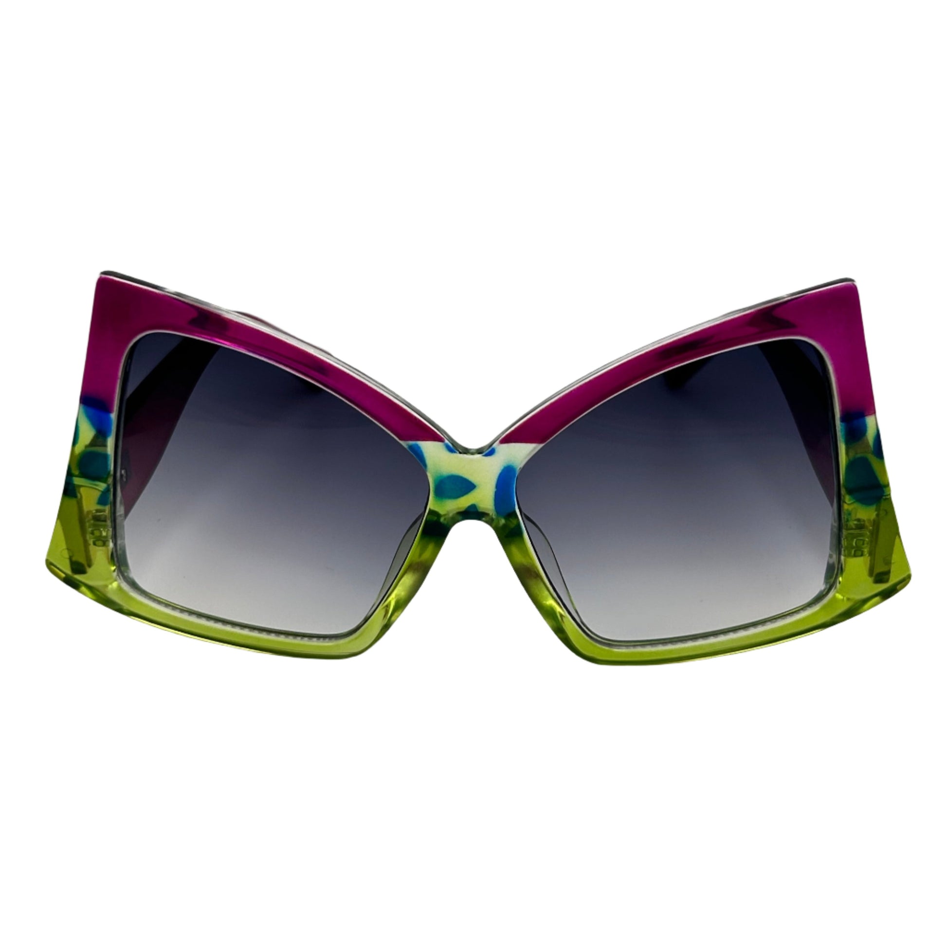 Purple & Green Square Butterfly Sunglasses