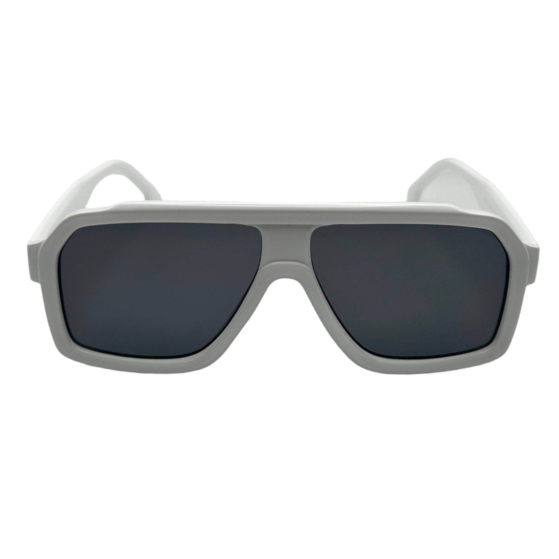 White Square Flat Top Sunglasses
